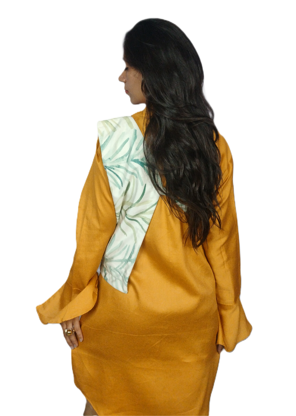 LATAREE Mint Leaf Printed Cutaway Vest – Fresh & Artistic