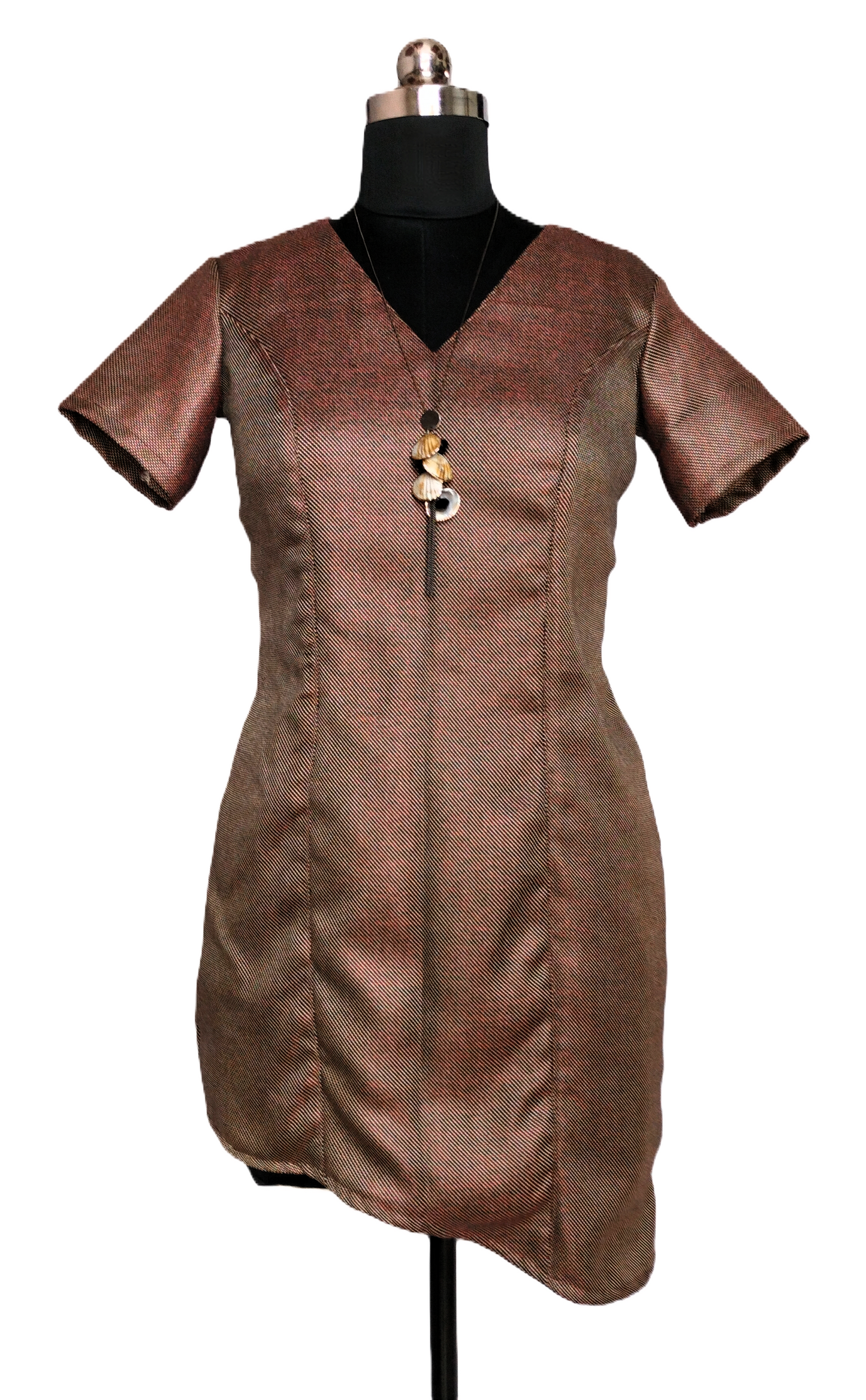Brown Asymmetric Bodycon Dress - Lataree