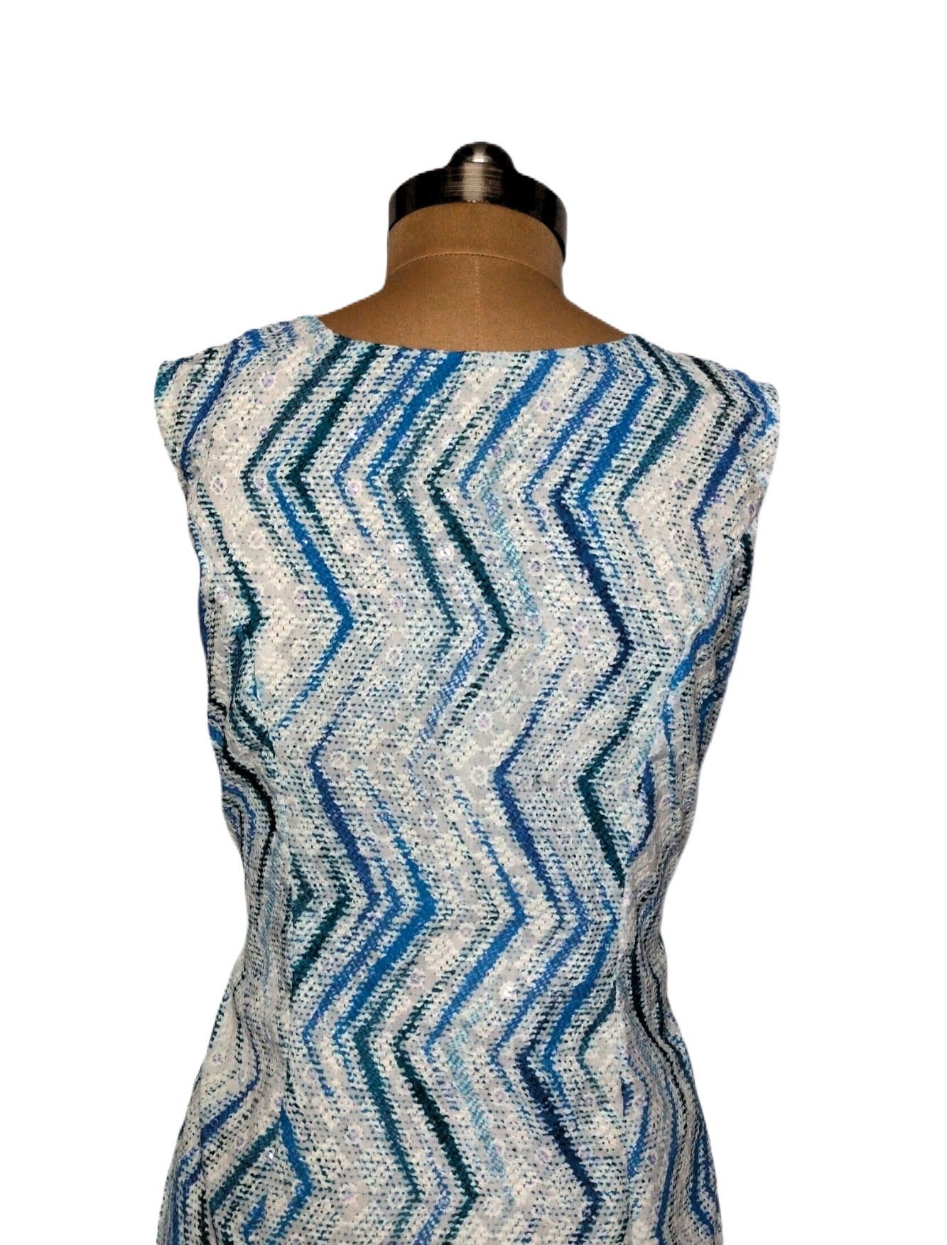 Zigzag Bodycon Dress with Detachable Bow & Pockets