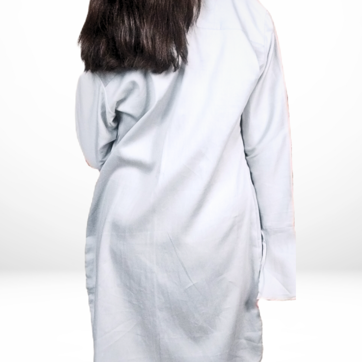 Silver White Jama Cotton Shirt Dress - Lataree