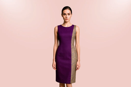 Lataree purple cotton bodycon dress with pockets western wear Indian women