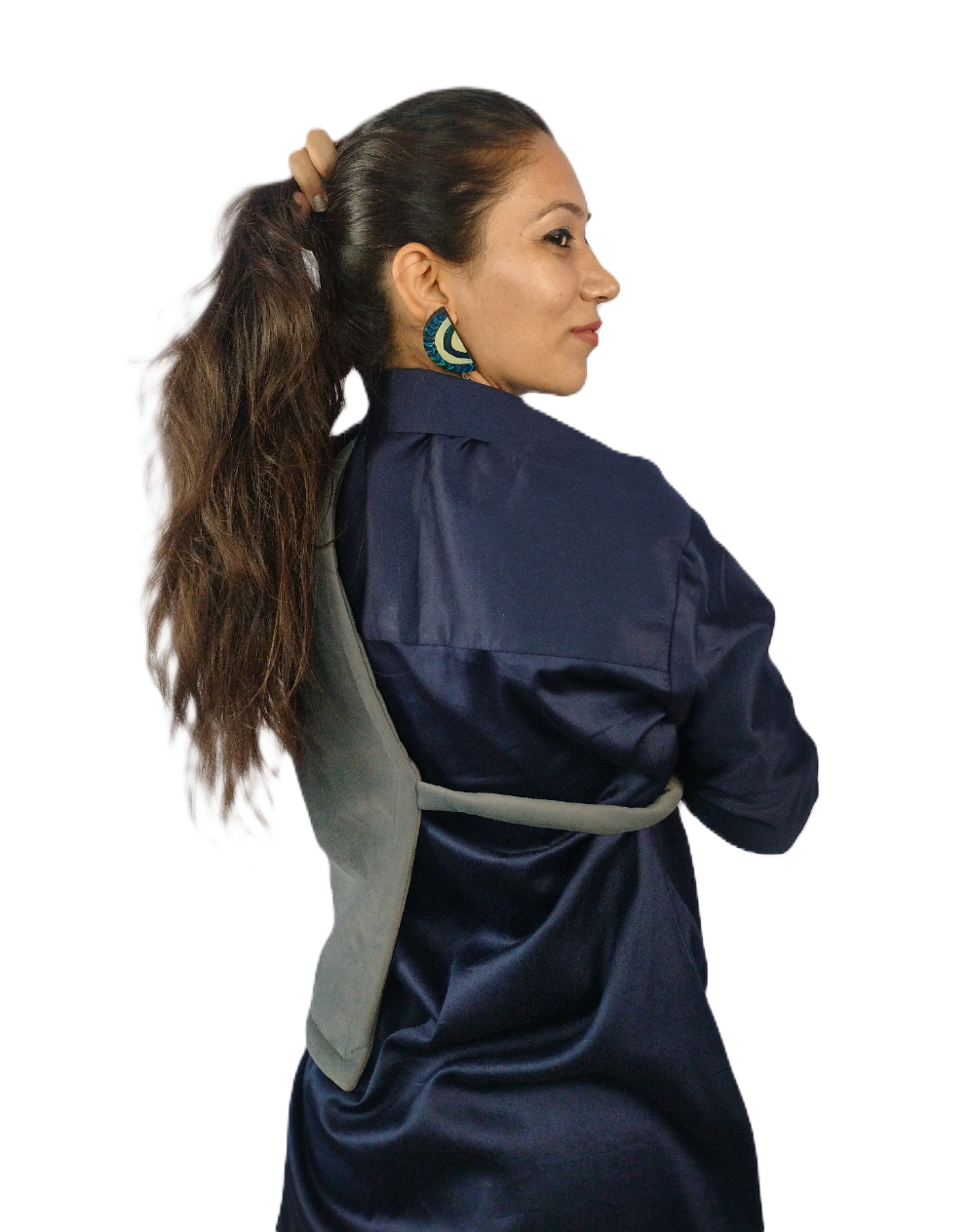 Warm Gray Cutaway Vest with Functional Pocket