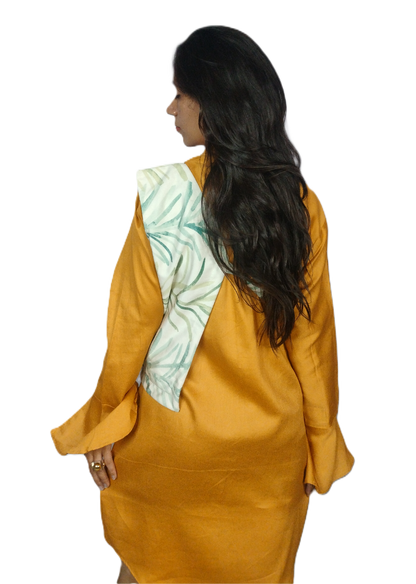 Mint Leaf Printed Cutaway Vest - Lataree
