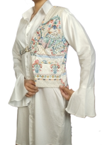 Multicolor Printed Cutaway Vest with Maharaja Elephant Design