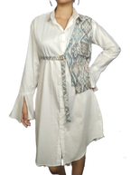 Blue-Gray Printed Cutaway Vest