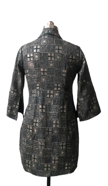 Dark Green Wrap-Style Sequined Dress - Lataree