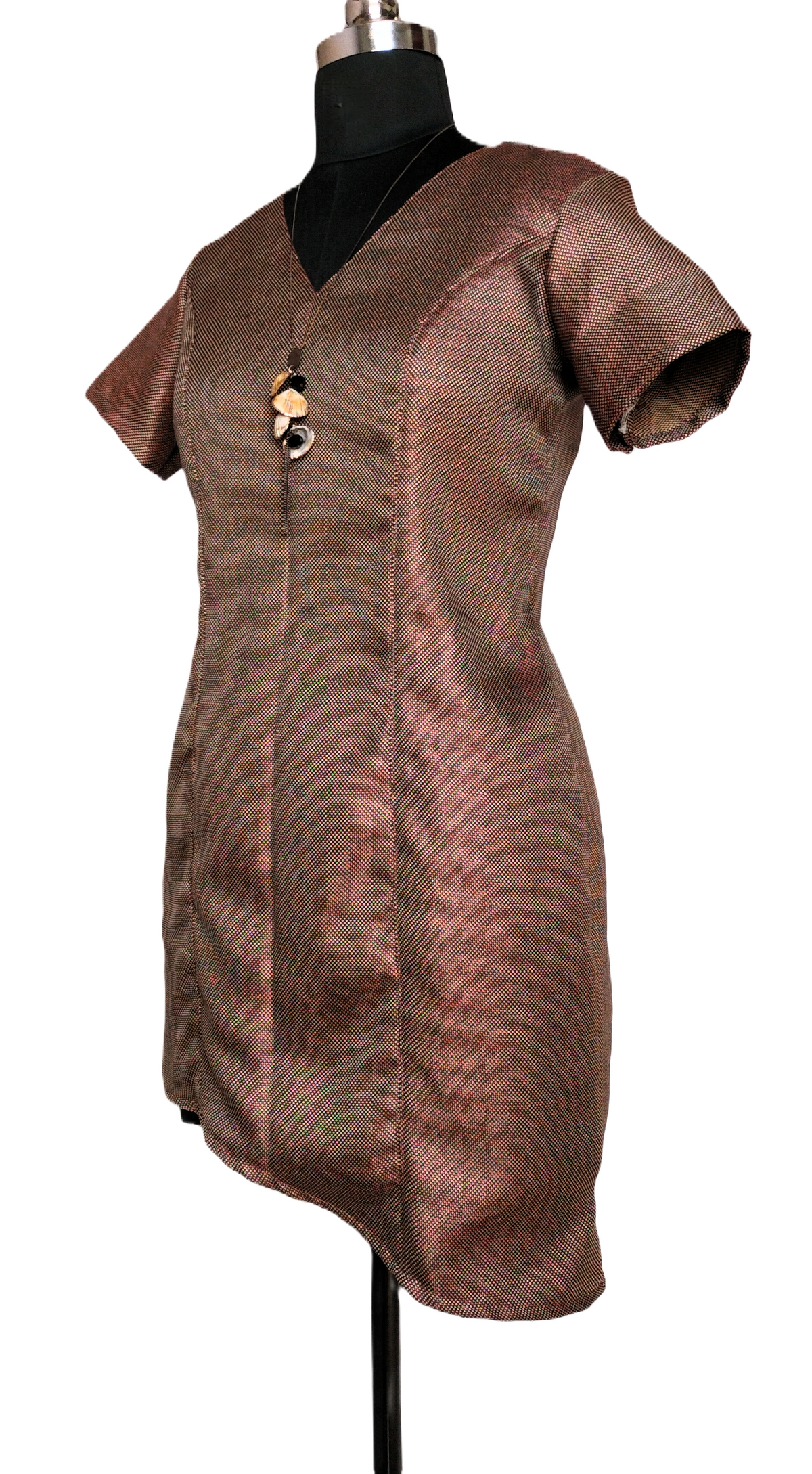 Brown Asymmetric Bodycon Dress - Lataree
