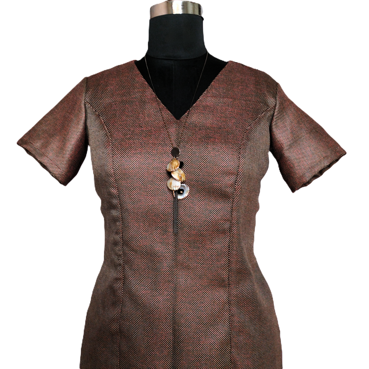 Brown Asymmetric Bodycon Dress - Lataree
