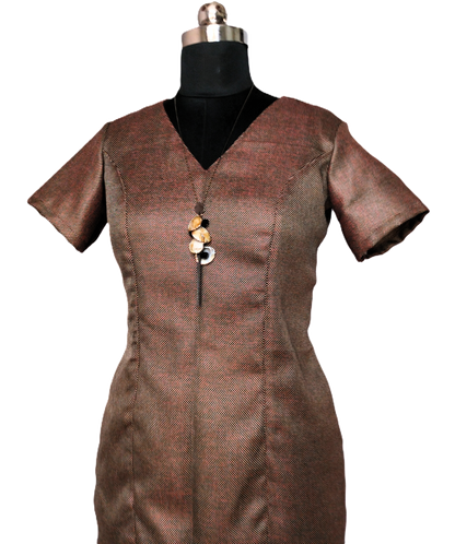 Brown Asymmetric Bodycon Dress - Lataree
