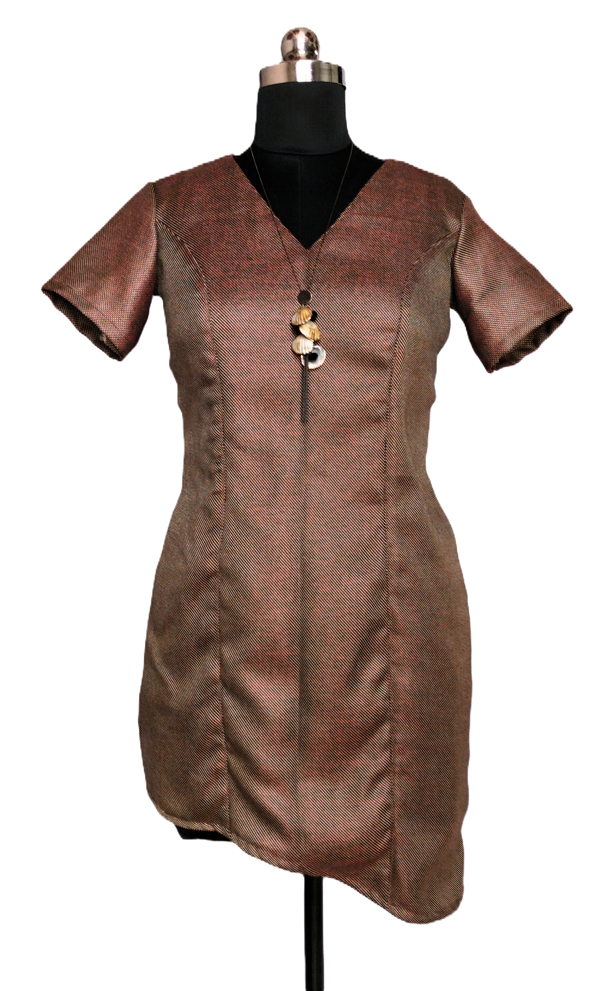Brown Asymmetric Bodycon Dress - Lataree