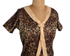 Floral Ruffled Mini Dress with Lace Tie - Lataree