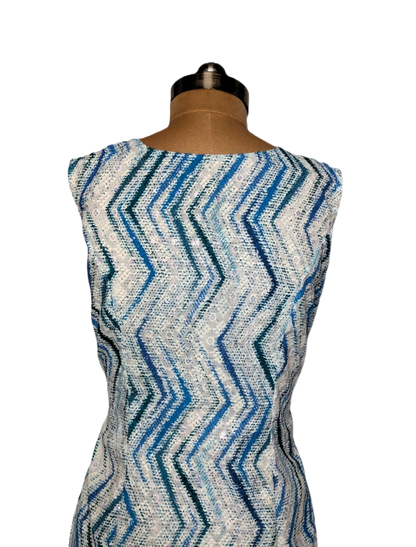 Zigzag Bodycon Dress with Detachable Bow & Pockets - Lataree