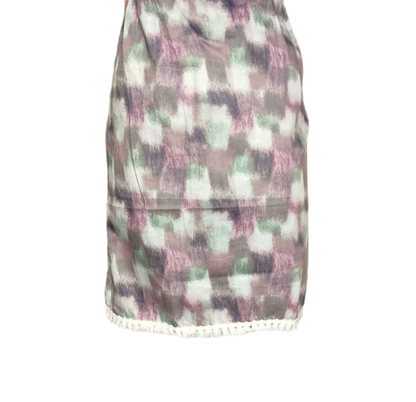 LATAREE Abstract Print Bodycon Dress with Handcrafted Swan Embroidery – Artistic & Premium