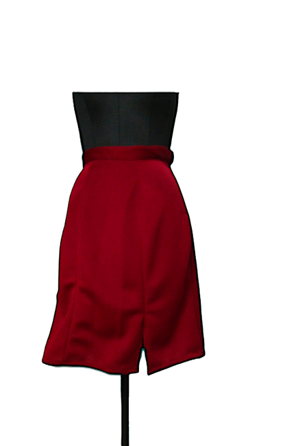 Red Straight Skirt - Lataree