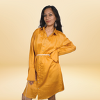 Mustard Shirt Dress in Jama Cotton