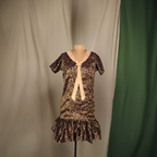 Floral Ruffled Mini Dress with Lace Tie - Lataree