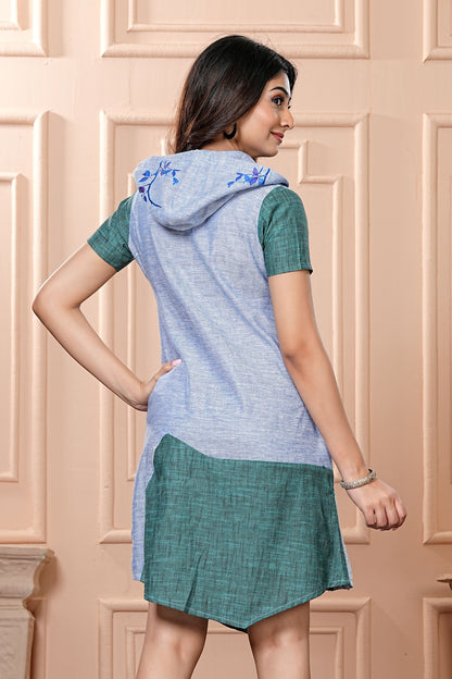 Powder Blue Hoodie Dress