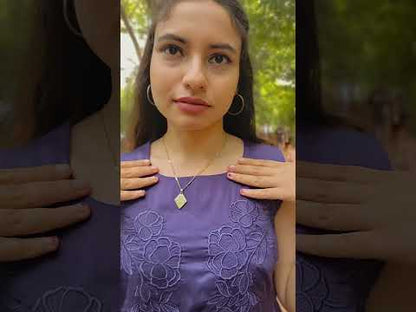 Purple Silk Midi Dress with Pockets for Women