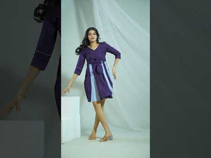 Deep Purple Flared Cotton Dress