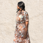 Rust Utility Shirt Dress with Smart Cargo Pockets