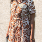Rust Utility Shirt Dress with Smart Cargo Pockets
