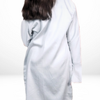 Silver White Jama Cotton Shirt Dress